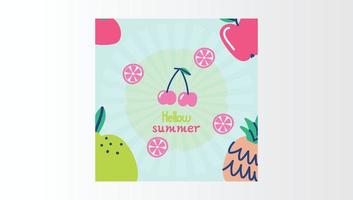 summer fruit banner template vector