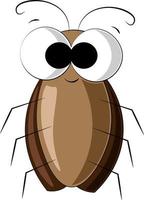 Cute cartoon Cockroach. Draw illustration in color vector