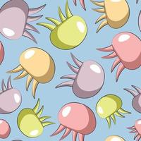 Seamless vector pattern with colors cartoon Jellyfish