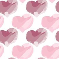 Seamless vector pattern with watercolors shape heart