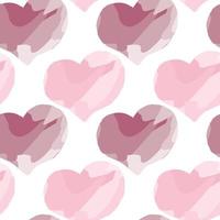 Seamless vector pattern with watercolors shape heart