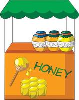 Stall counter with Honey. Draw illustration in color vector