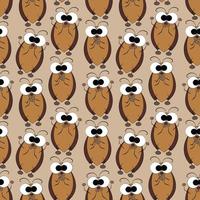 Seamless vector pattern with cute cartoon surprised cockroach