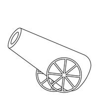 Single element Cannon. Draw illustration in black and white vector