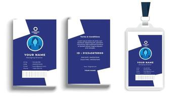 Minimal Gradient Blue and white Employee Id Card Template, Professional Identity Card vector