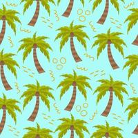 Seamless pattern with cute cartoon palm. vector