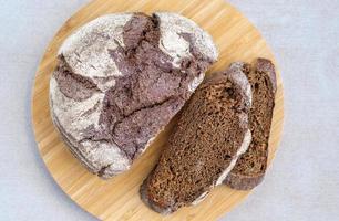 Rye bread flat lay photo