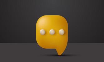 icono de burbujas de chat 3d amarillo mínimo único aislado en vector