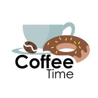 coffee time with donuts vector