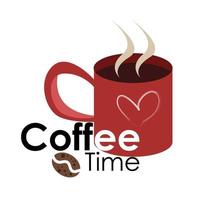coffee time with hot coffee vector