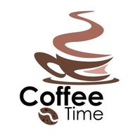 gráficos, logotipos, etiquetas e insignias de la hora del café. vector
