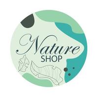 Nature shop logo. vector abstract design for natural product design, florist, cosmetic, ecology concept, wellness, spa, yoga