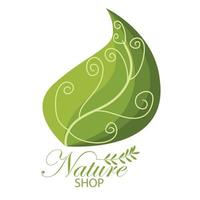 Nature or organic shop vector logo template This design with leaf symbol