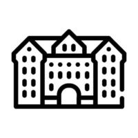 signo de ilustración de vector de icono de línea de edificio universitario