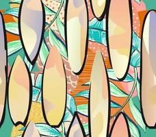 Pattern with colorful surfboards with organic shapes. perfect pattern for textile backgrounds and decoration vector