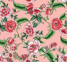 Pretty floral pattern with roses and leaves perfect for decoration and textile vector