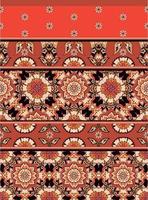 Border pattern design with classic damask style elements for textiles and decoration. Surface pattern for backgrounds, walls and fabrics vector