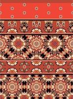 Border pattern design with classic damask style elements for textiles and decoration. Surface pattern for backgrounds, walls and fabrics vector