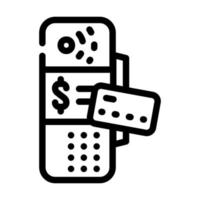 electronic terminal for payment line icon vector illustration