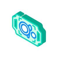 dishware on tray buffet isometric icon vector illustration