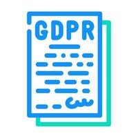 reglamento general de protección de datos gdpr en la ilustración de vector de icono de color de la unión europea