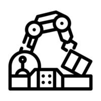 robotic arm conveyor production line icon vector illustration