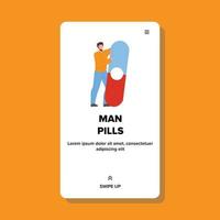 Man Pills For Health Problem Treatment Vector