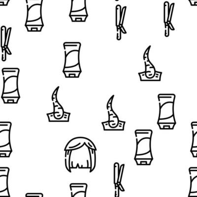Healthy Hair Treatment Vector Seamless Pattern