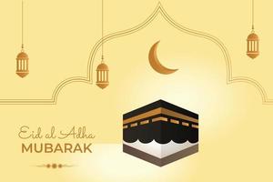 eid al adha mubarak islamic background vector