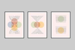 abstract modern wall art print collection vector