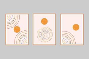 abstract modern wall art print collection vector