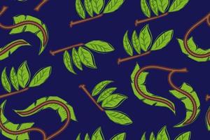 Seamless pattern of beautiful tropical leaves with a beautiful blend of color, long green leaves and small fronds. suitable for background, fashion, etc. vector