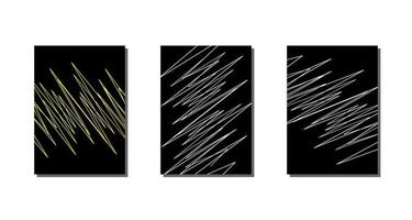 conjunto de fondo líneas abstractas en zigzag con color base negro vector