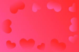 Love heart background with red and pink gradations vector