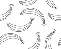 Cute banana style outline. seamless pattern. endless background vector