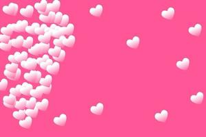 Pink background with scattered hearts vector