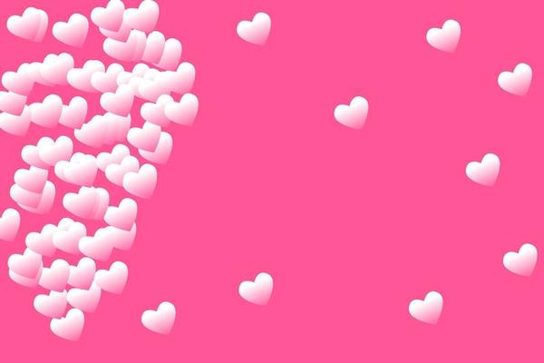 Pink background with scattered hearts