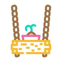 hanging planter box color icon vector illustration