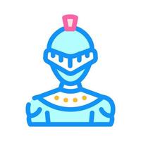 knight fantasy character color icon vector illustration