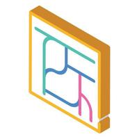 factory route system isometric icon vector illustration