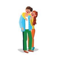 Novia abrazando novio amor pareja vector ilustración