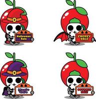 cherries fruit halloween mascot costume vector