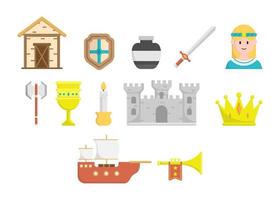 Ilustración de vector de plantilla de diseño de icono medieval