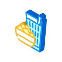 slices mango snack and drink cup isometric icon vector illustration