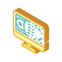 ilustración de vector de icono isométrico de dinero en línea