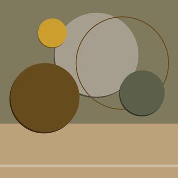 A background consisting of a harmonious set of geometric shapes ,rectangles and overlapping circles . vector