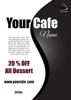 A social media banner .with your cafe name and logo gray and black ,image not included vector