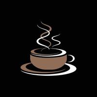 logo de una taza de café caliente, con vapor saliendo de ella 2 vector