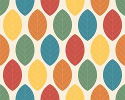 Colourful retro leaves seamless pattern and texture background vector