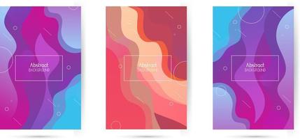 colorful set of Abstract modern graphic elements. Dynamical colored forms and line. Gradient abstract banners with flowing liquid shapes. Template for the design of a banner for presentation vector